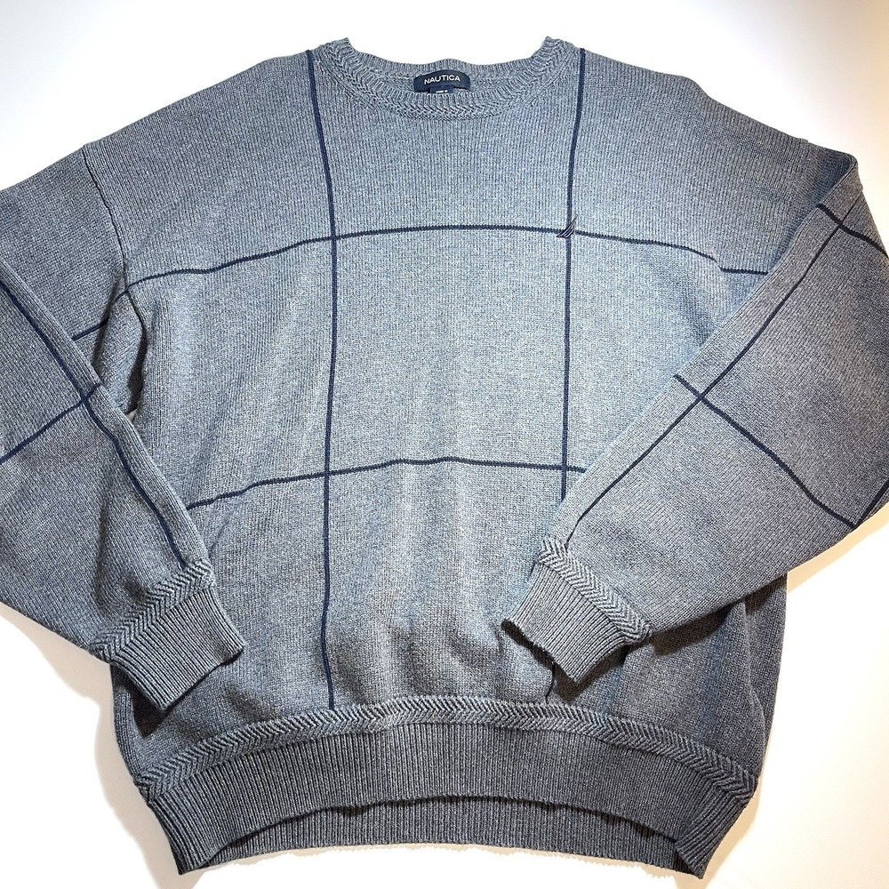 Nautica Men's Cotton‎ Pullover Sweater Gray Size Large